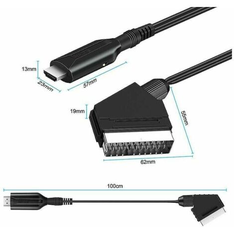 Convertisseur péritel vers Hdmi adaptateur Audio vidéo pour Hdtv/dvd