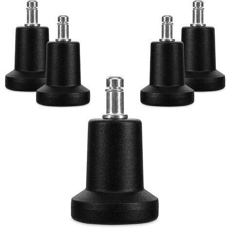 Patins de Sol pour Chaise de Bureau Pivotant Tabouret de Chaise de Bureau de Remplacement à roulettes Fixes Pieds de Chaise Pivotante en Plastique de Planeur pour Chaise de Bureau 5PCS,10/22 mm (1/4)