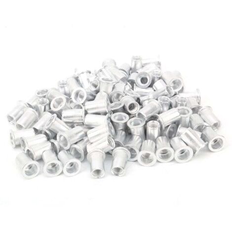 100 pièces/écrous de rivetage plaqués à tête plate en aluminium et écrou à rivet vertical M8(M8100pcs) (1/5)