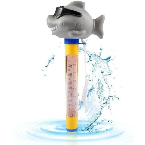 Thermomètre de piscine, Requin Thermomètre de piscine flottant, Thermomètre de piscine flottant avec cordon