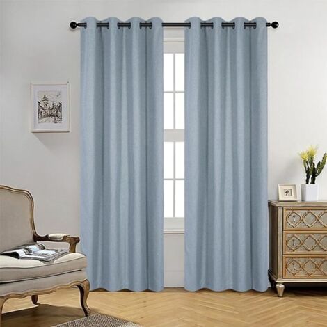 Rideau occultant - Bord-côte - Bleu - 132x241 cm bleu (1/4)
