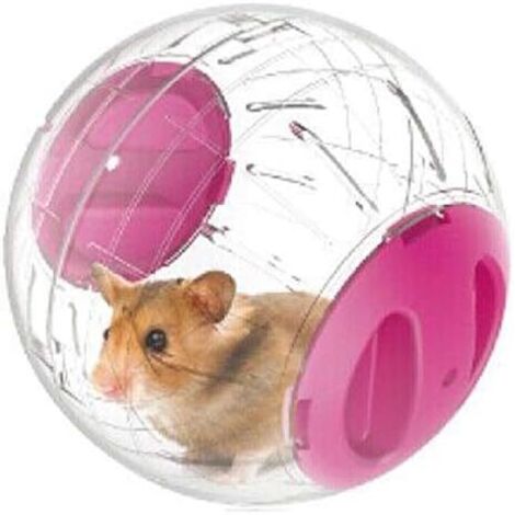 12cm Boule Gym pour Hamsters et Souris Jouet d'Activité pour Petits Animaux Balle d'exercice pour Hamster Nain, 3 Couleurs à Choisir (Rose) (1/4)
