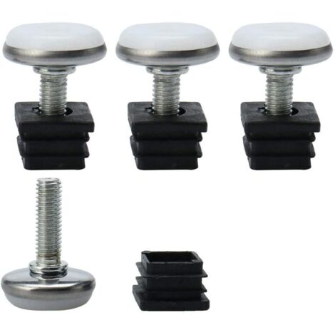 4Pcs Pieds de meuble Réglables Pied Nivellement Patin Jambe Pied Table Chaise 20 x 20mm Carré Tube Insert (1/5)