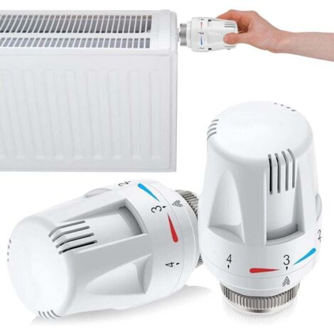 Tête thermostatique de radiateur - Valve de radiateur - Valve de radiateur : 2 pièces - Tête thermostatique de radiateur - Tête de rechange - Thermostat de radiateur M30 x 1,5 - Thermostat de (1/5)