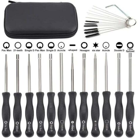Carburateur--Set de 12 Outils de Réglage de Carburateur/Tournevis de Réglage pour Moteur à 2 Temps Embout Splined/Pac Man/D/Double D pour Débroussailleuse Trononneuse Poulan usqvarna (1/5)
