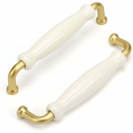 10pcs poignée de meubles doré chaud poignée de meubles de cuisine poignée de meubles vintage coiffeuse poignée blanche armoire poignée en porcelaine centre 128mm