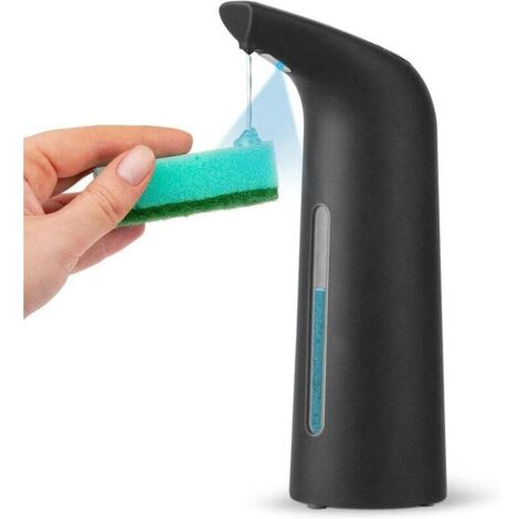 Distributeur de savon Automatique, avec Capteur, IPX6 Etanche, (Noir - 400ml)