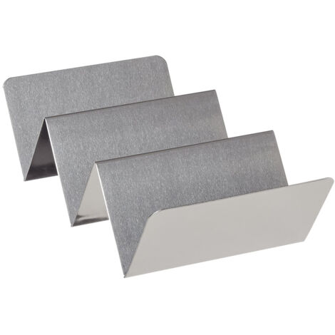 Porte-tacos en acier inoxydable, 2-3 compartiments, 4" x 8", argent (1/5)