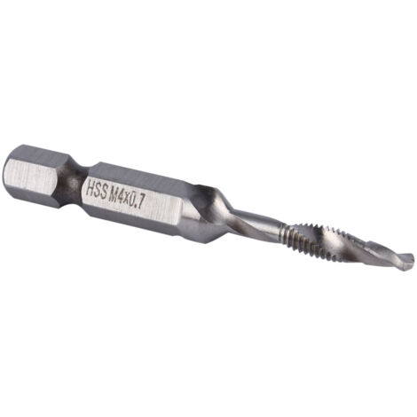 M4 Foret Mèche 1/4" Tige Hexagonale HSS Jeu de Foret Mèche/Jeu de Mèches à Tarauder,Filetage Vis Robinet Tap Bit GROOFOO (1/3)