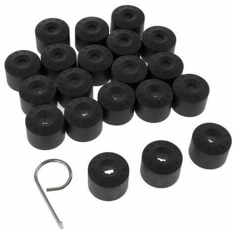 Lot de 20 caches écrous de roue pour VW Golf – Protection en plastique noir – Installation facile – Esthétique discrète – Mowze - 20pcs