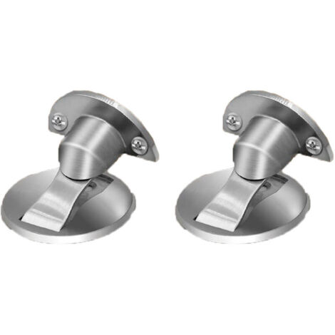 Butée de porte magnétique, butée de porte magnétique invisible en acier inoxydable, butée de porte magnétique très résistante avec butée de porte autocollante 3M pour maintenir la porte ouverte(2PES) (1/5)