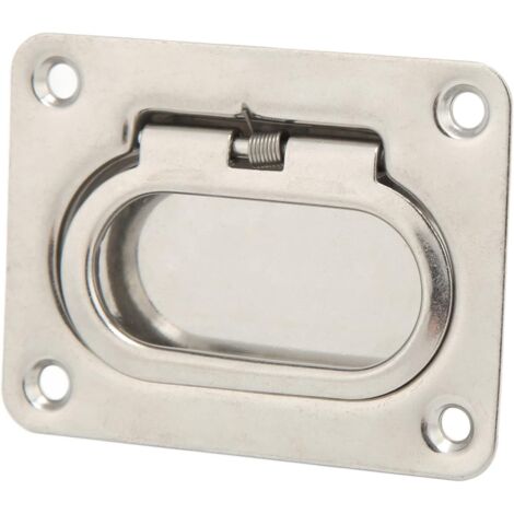 Poignée De Trappe Bateau En Acier Inoxydable 316 - 63x44 Mm - Montage Encastré Pour Trappe, Casier, Armoire - Marine - 14