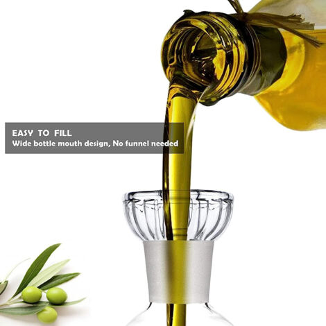 Distributeur Huile D'Olive 1000ml Acier Inoxydable - Bouteille Huile Et Vinaigre Bec Anti-Goutte Sans Fuite Distributeur Huile D'Olive 1000ml Acier Inoxydable - Bouteille Huile Et Vinaigre Bec Anti-Goutte Sans Fuite