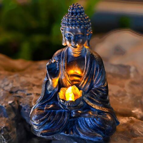 Tête De Bouddha Lumineuse Avec LED, Statue Résine Ou Pierre De Savon, Modèle Au Choix