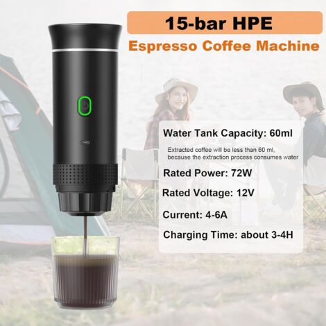 Machine à Café Espresso Portable – Mini Cafetière USB-C Pour Voiture, Compatible Capsules Et Café Moulu | Idéale Randonnée, Bureau