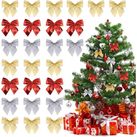 100 Pièces Mini Noeuds Papillon Ruban Roses Fleurs - Diamètre 15mm (0.6"), Rouge, Pour Artisanat