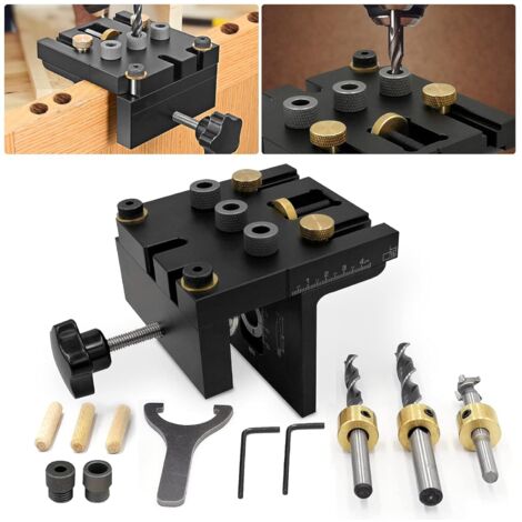 Gabarit De Percage Set,Gabarit De Trou De Poche,3 En1 Kit Localisateur De Guide De Percage Cheville Bois Outils De Bricolage Pour Travail Du Bois 97443897