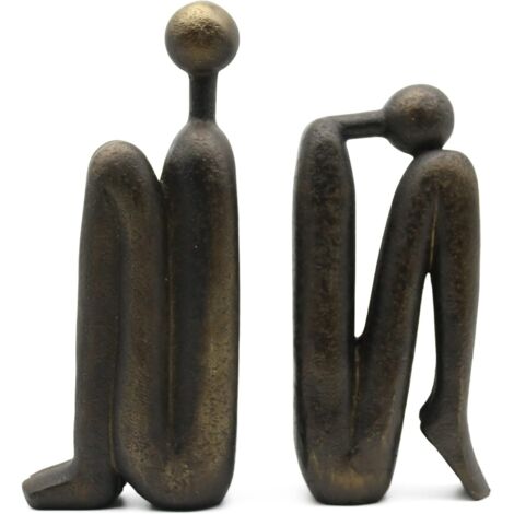 Statuette en forme de tête de femme en résine noire 21x20x36,5 cm