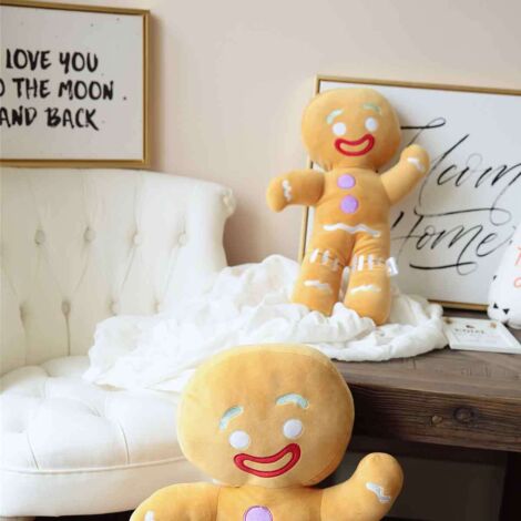 Peluche Bonhomme En Pain D'Épice De Noël - 26cm - Coussin Doudou Décoratif - Pour Enfants Et Adultes - 3