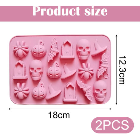 Lot De 2 Mini Moules À Pudding Cerveau En Silicone - 5 Cm - Moule À Chocolat - Pour Halloween