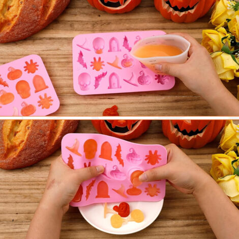 Moule à chocolat Halloween Chocolat Moule Silicone Citrouille Moule 3D Moule à chocolat Halloween Chocolat Moule Silicone Citrouille Moule 3D