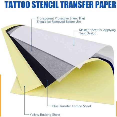 Cridoz Lot De 35 Feuilles Papier Transfert Tatouage A4 - Papier Pochoir Tatoueur