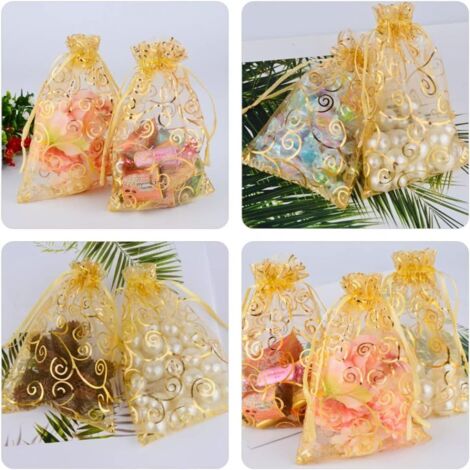 100 pieces Pochette Cadeau Coloré Sachet organza Gift Bags Bijoux Sac