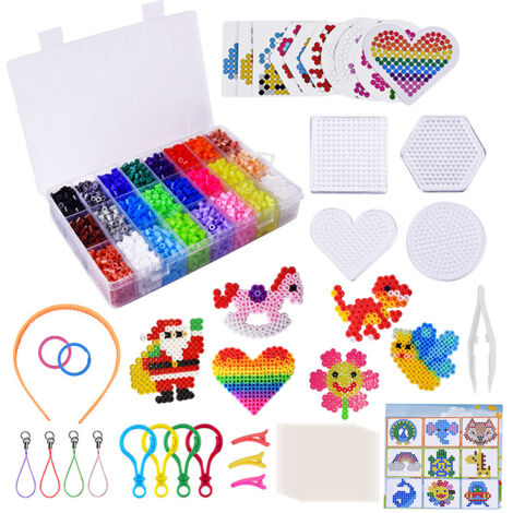 Zeawavsl Kit Perles à Repasser 1000 Pièces Dinosaures - 10 Motifs + 3 Papiers à Repasser - Créativité Enfants