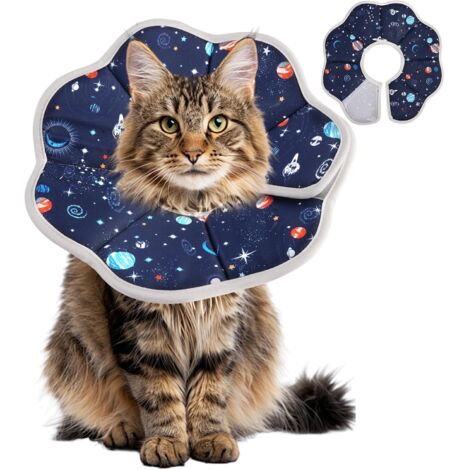 Colerette Chat Anti Lechage Anti-Puces et Anti Lechage,Imperméable, Réglable et Auto-Adhésif, Tour de Cou 18-25 cm, MatièRe Souple, Collier pour Chiens et Chats Après Une Opération Chirurgicale