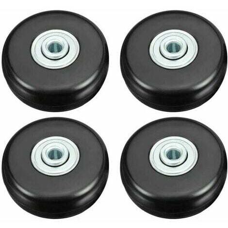 Bagages Roues de Rechange pour Trolley Chariot Valise, 4 Pièces 50mm, Caoutchouc Métal Kit Roulements Pivotants Réparation Noir (1/5)