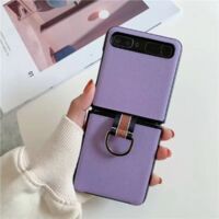 Coque de téléphone - - Samsung Galaxy Z Flip 1 2 - Violet - PU Cuir - Anneau de doigt