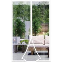 140x220CM Moustiquaire Porte à Fermeture Aimantée, Rideau de Porte Anti Mouche, Fermeture Auto, Kit d\Installation, Bande Adhésive