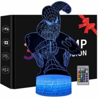 Veilleuse 3D, Jouets Spiderman Pour Garçons, 16 Couleurs Avec Télécommande-