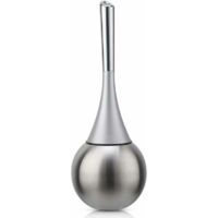 Porte-brosse WC autoportant en acier inoxydable finition brossée polie ensemble WC salles de bains (brosse incluse)-argent