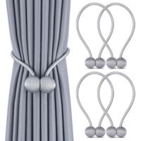TopHomer Lot de 4 Embrasses Rideaux Magnétiques – 10 Couleurs, Corde Polyester Reinforcée – pour Salon, Chambre, Salle à Manger & Salle de Bain (Doré