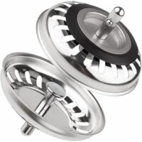 Panier de bonde classic diamètre 79.3 mm,Lot de 2 Bouchon Evier Cuisine INOX, Filtre Evier Cuisine Universel,Bouchon de Bonde Evier Antiblocage en Acier Inoxydable , pour Cuisine et Salle de Bain