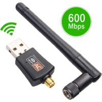 Adaptateur WiFi USB, Dongle WiFi sans fil 1200 Mbps double bande 2.4G / 5G, clé USB 3.0 WiFi avec antenne 5dBi pour PC / bureau / ordinateur portable / tablette, prise en charge Win 10 / 8.1