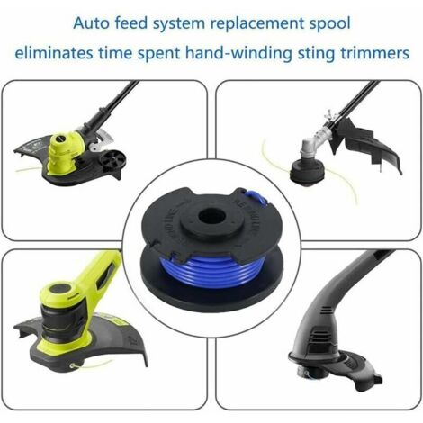 Bobinas De Hilo De Recambio Para Desbrozadoras Ryobi One+ - Paquete De 9 Unidades, 2.0 Mm X 3.4 M, Con Tapones Incluidos