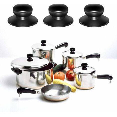 Lot de 4 boutons de rechange universels pour couvercle de casserole, casseroles et casseroles - Résistants à la chaleur