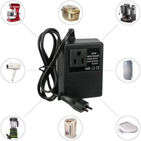 Convertisseur de tension à 1 sortie 220-240V vers/depuis 110-220V - 200W