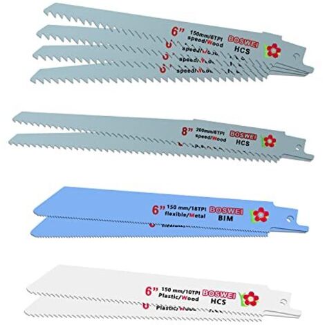 Lot De 10 Lames De Scie Sabre WORKPRO Pour Bois Et Métal, Rangement Inclus
