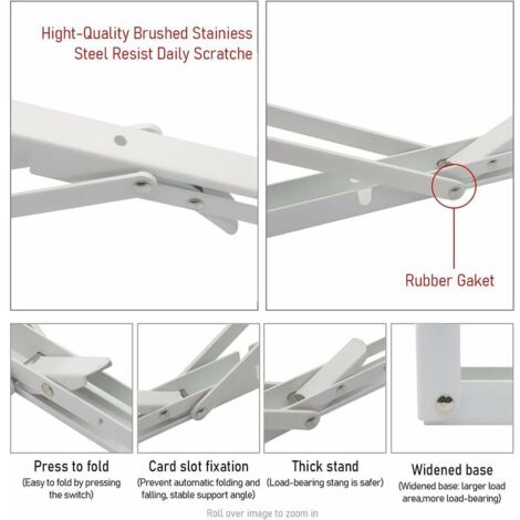 Support Console Rabattable Console pour étagère Lot de 2 Equerre Etagere 300mm, Support Console ...