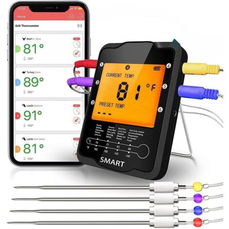VIE TSK32S Thermomètre à Viande Sans Fil Double Sonde Double Température Numérique Cuisson à