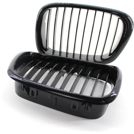 2 pieces noir brillant pare-chocs avant capot rein calandre course