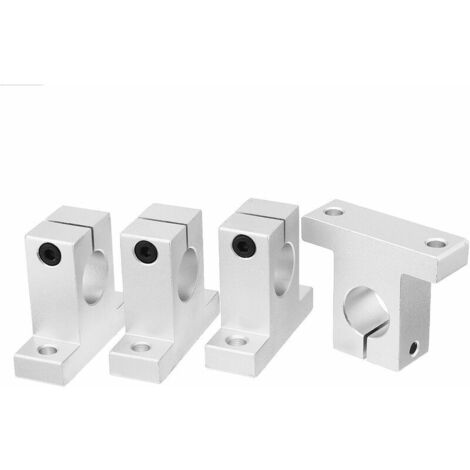 4x Supports Linéaires SK20 Pour Arbre 20mm - Alliage Aluminium - Pour CNC, Imprimante 3D, Machines Multi-axes