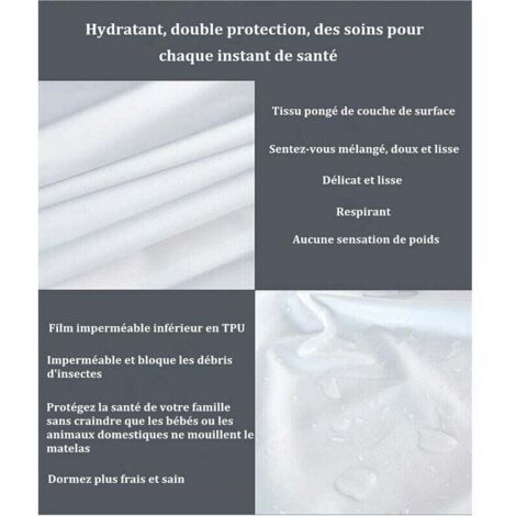 Alèse Imperméable Flowen 120x190 Cm - Drap-housse Coton & Microfibre - Protège-matelas