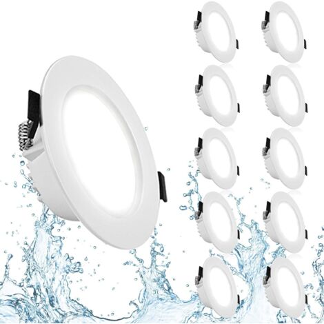 Lot de 10 spots led encastrables ultra-plats 7W – IP44 étanches – Blanc neutre 4000K – 550LM – Pour faux plafonds 35mm (1/5)