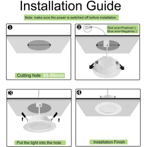 Spot Salle Bain Ip44 Spots LED Encastrables Leselux - Dimmables 7W - IP44 Salle De Bain - 3 Températures Couleur Spot Plafond Dimmable