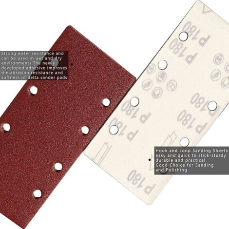 Lot 30 Feuilles Abrasives Auto-Aggripantes 95x185 Mm 8 Trous – Grains 80/120/180 Pour Ponceuse Excentrique