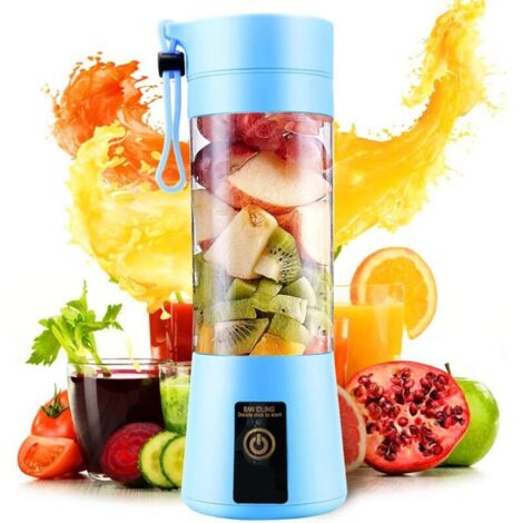 Mixeur Portable Fresh Juice 350 Ml Blanc - Blender Sans Fil 50W 4 Lames Pour Smoothies